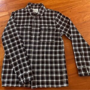 Hollister Black and Cream Checkered Shirt
